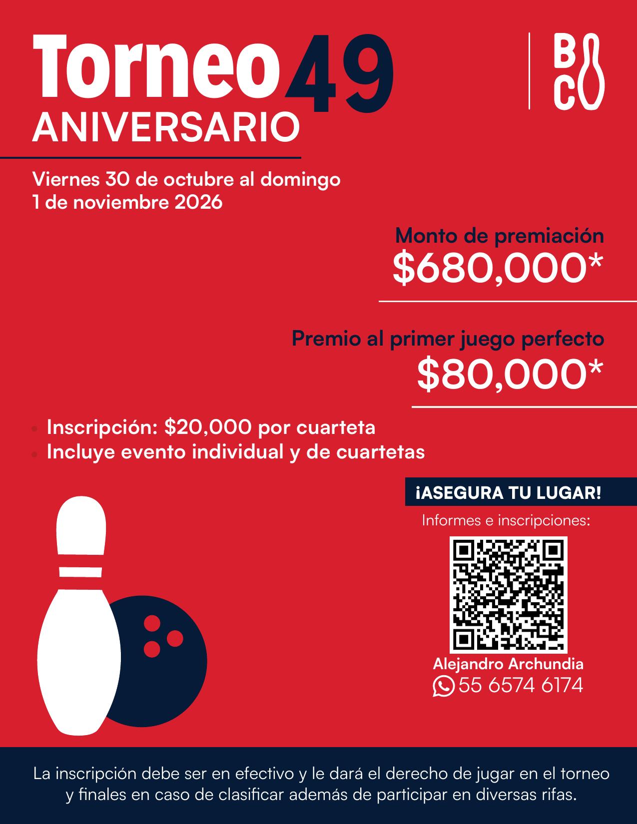 Convocatoria Torneo 49 Aniversario Bolerama Coyoacán, página 1