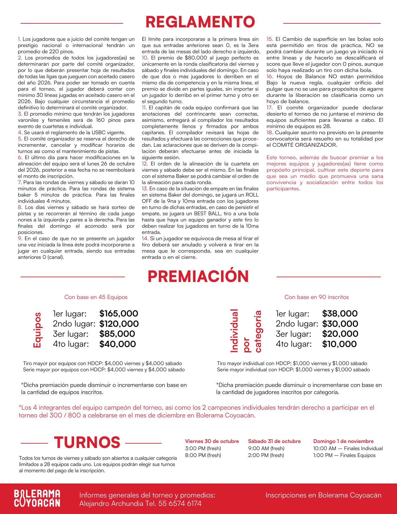 Convocatoria Torneo 49 Aniversario Bolerama Coyoacán, página 3