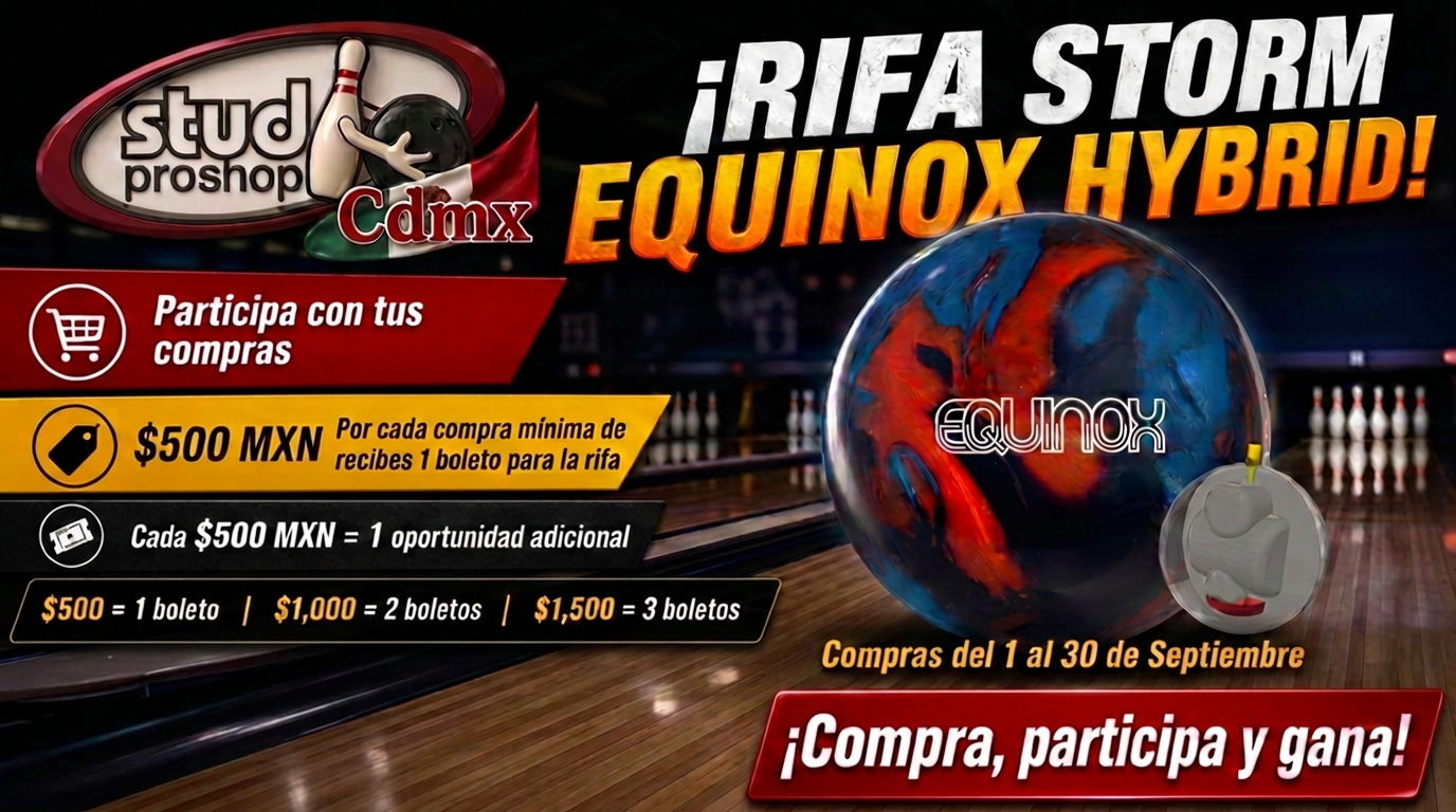Rifa Bola Storm Equinox Hybrid - $500 MXN = 1 boleto. Compras del 1 al 30 de septiembre. Participa en tienda o por WhatsApp 55 6574 6174